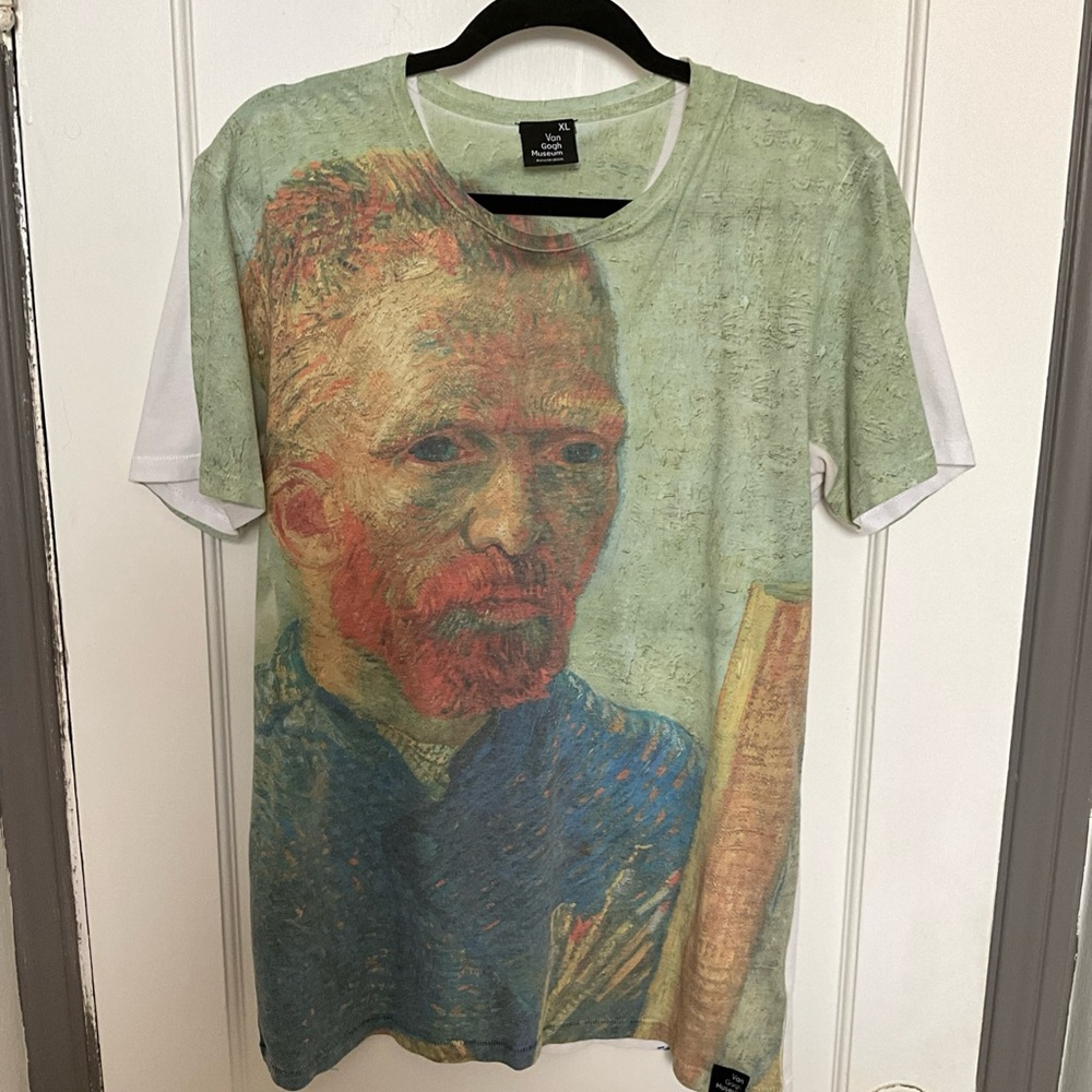 The Mountain Van Gogh Portrait Tee - Green and Blue